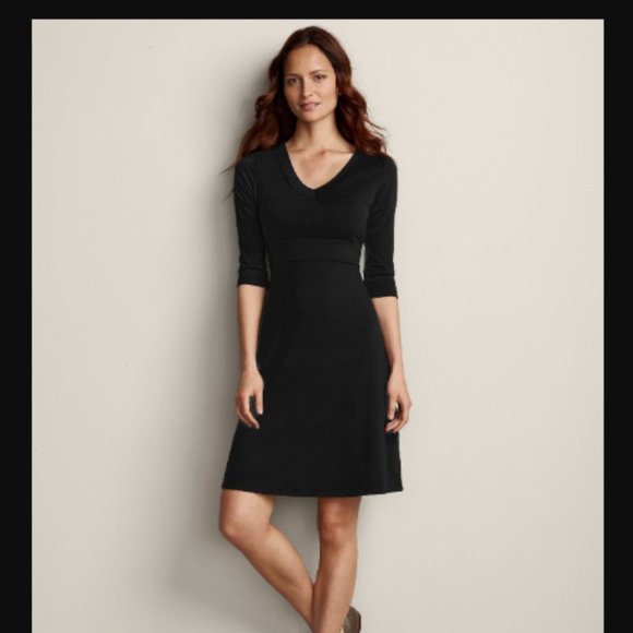 Eddie Bauer Dresses & Skirts - EDDIE BAUER Travex 3/4 sleeve black dress - NWT
